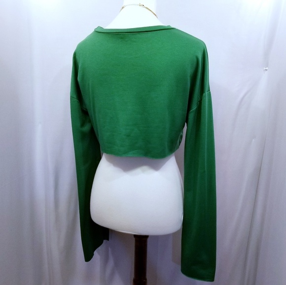 Bell Sleeve Crop Top Fierce Fashionista Lace Up - Picture 4 of 6